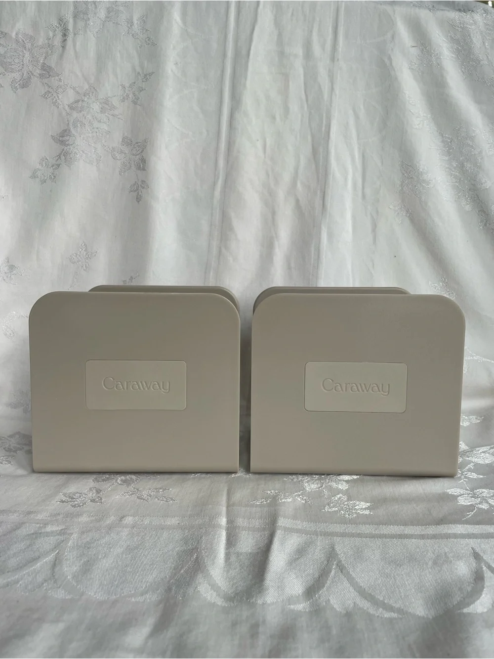 Caraway Magnetic Pot Pan Lid Holder Organizer Storage Dividers Beige Set of 2